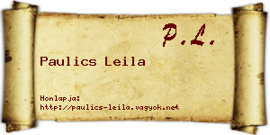 Paulics Leila névjegykártya